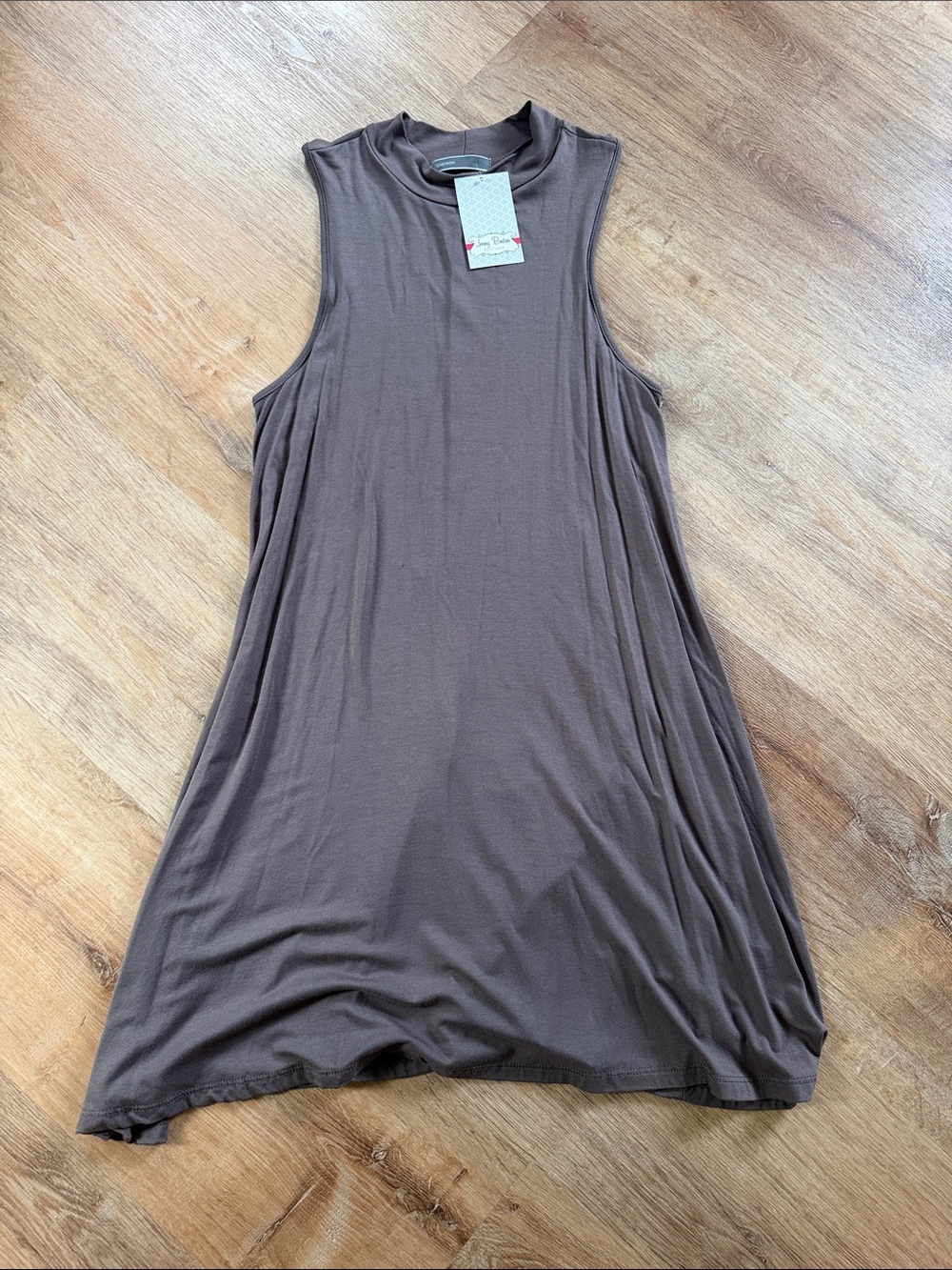 NWT - Cherish Sleeveless Mock Neck Swing maxi dress - Chocolate Brown size small